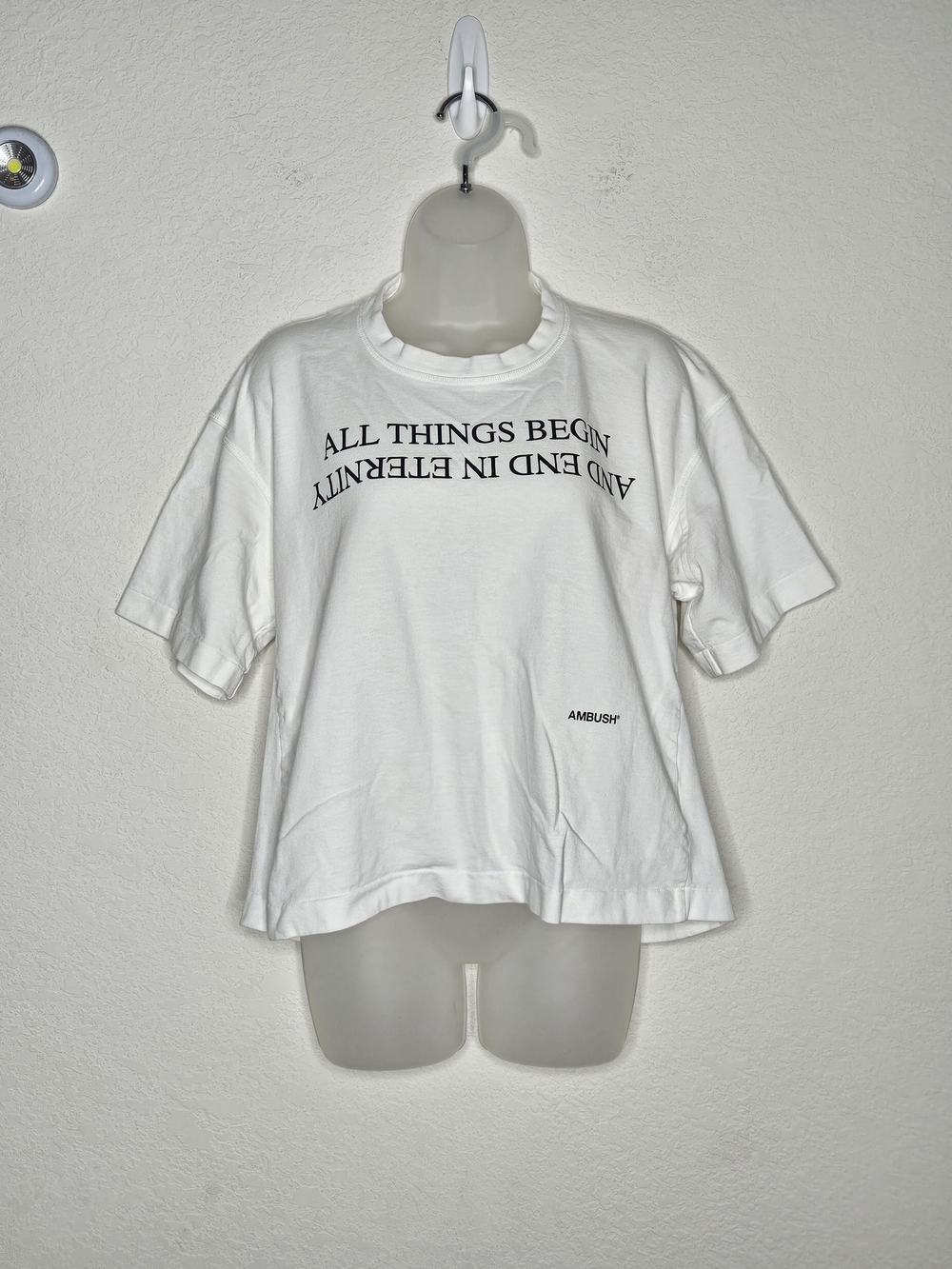 AMBUSH White Graphic Oversized Cotton Tee Size 2 Medium Made in Japan